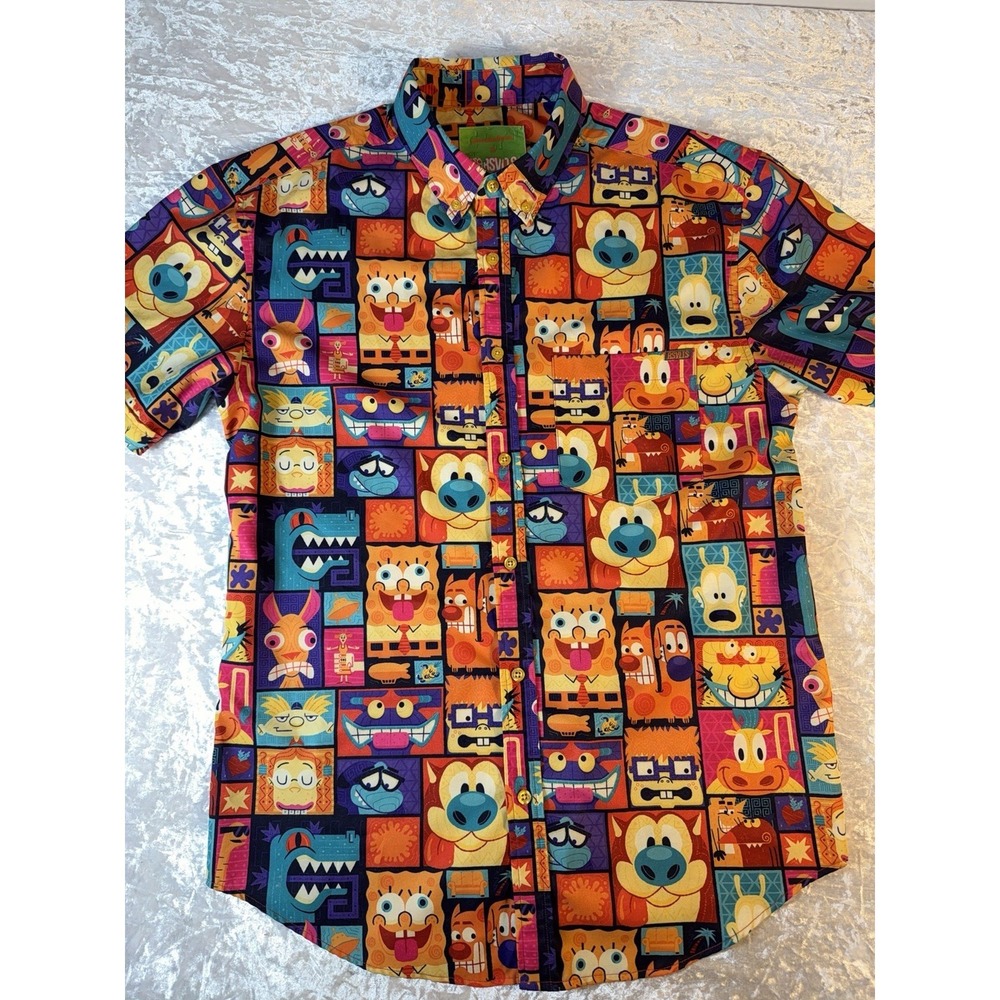 RSVLTS Nickelodeon Nicktoons KUNUFLEX Button Up Shirt‎ Men's Medium